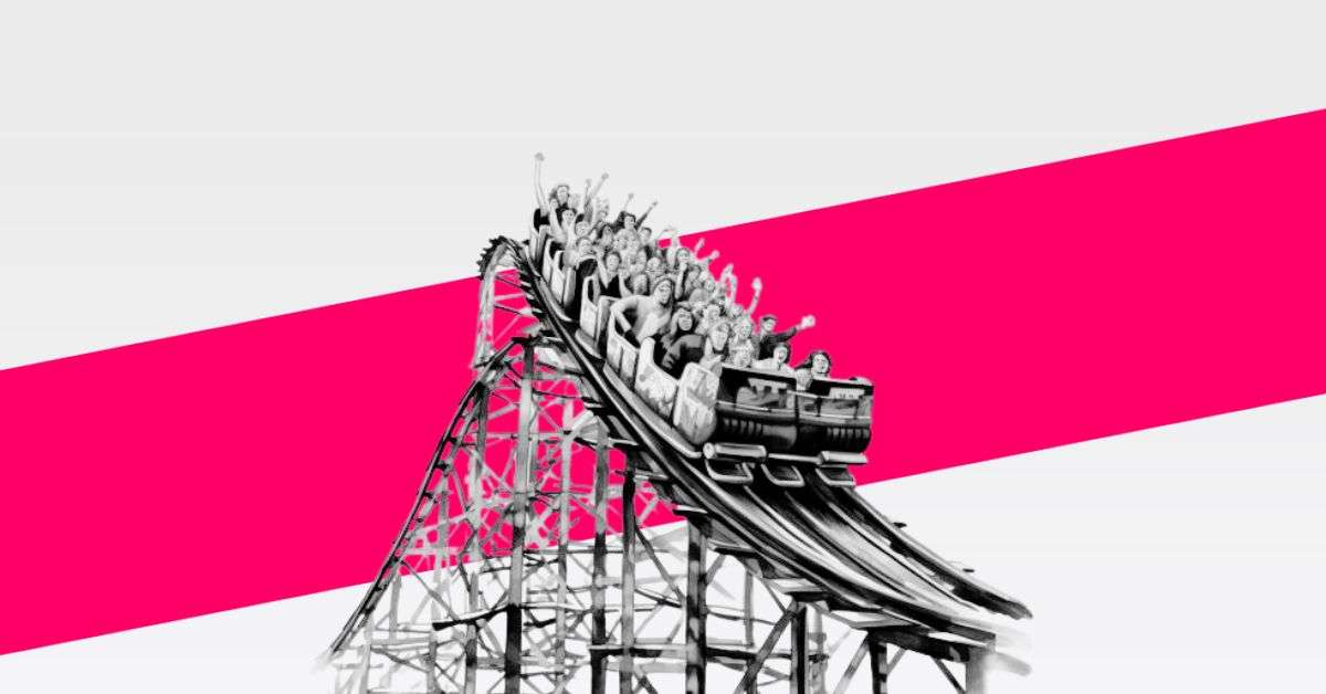 People riding a rollercoaster as a symbol for team building activities for teens