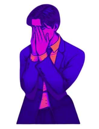 man showing fear of conflict